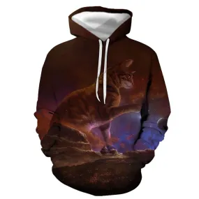 3D Graphic Printed Hoodies Cat