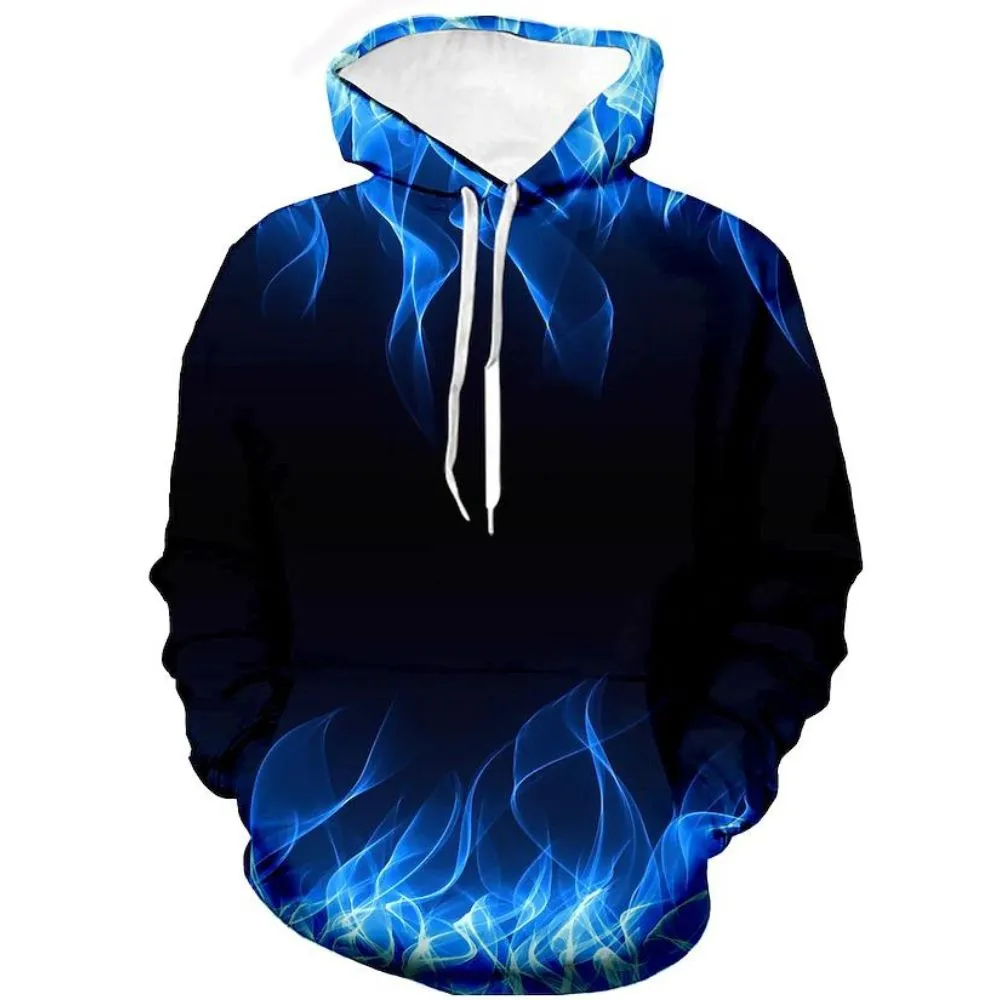 3D Graphic Printed Hoodies Flame