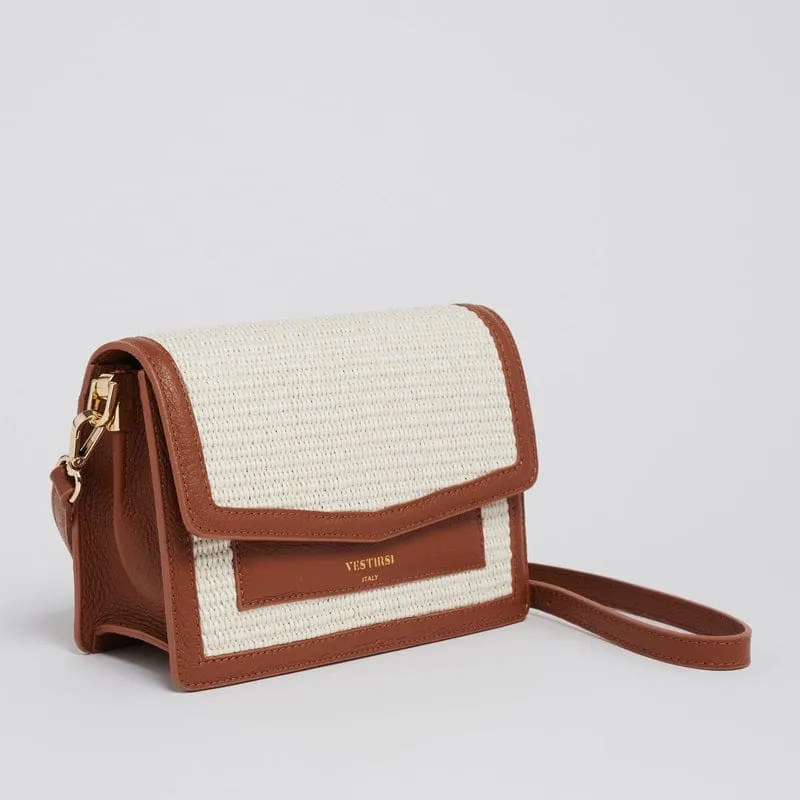 Amelia Raffia Crossbody | Tan