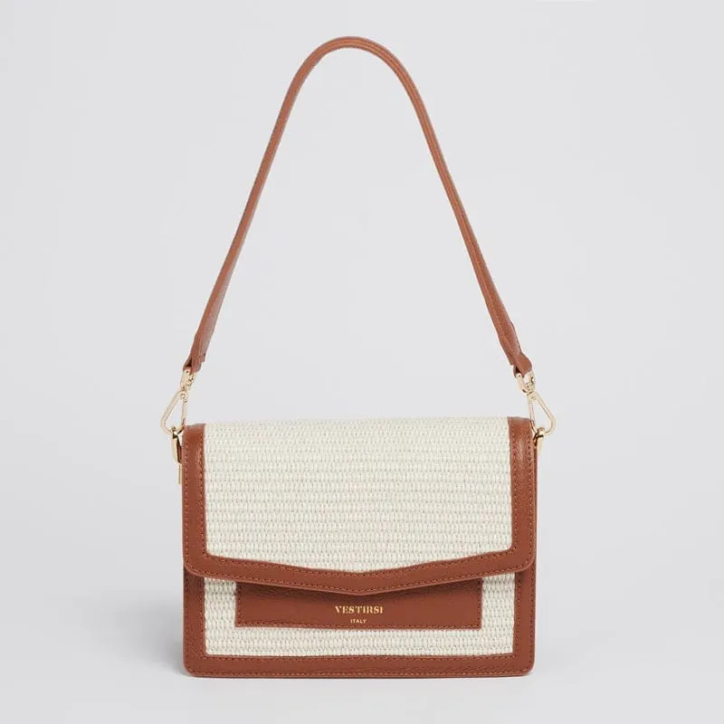 Amelia Raffia Crossbody | Tan