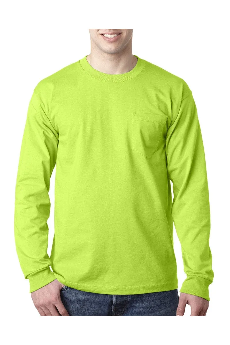 Bayside BA8100: Adult 6.1 oz., 100% Cotton Long Sleeve Pocket T-Shirt