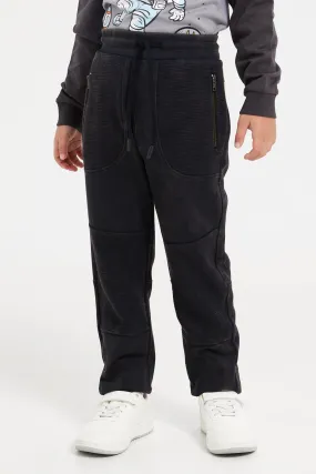 Boys Black Track Pants