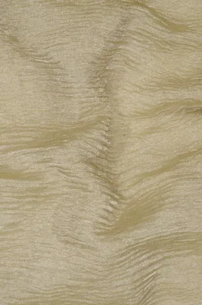 Butter Pecan Silver Metallic Crushed Organza Fabric