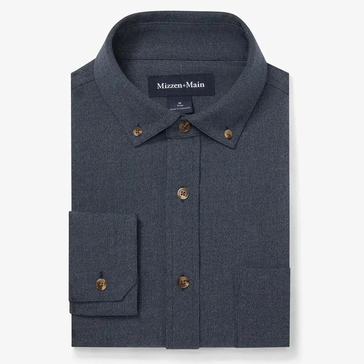 City Flannel Dress Shirt in Navy Heather by Mizzen Main