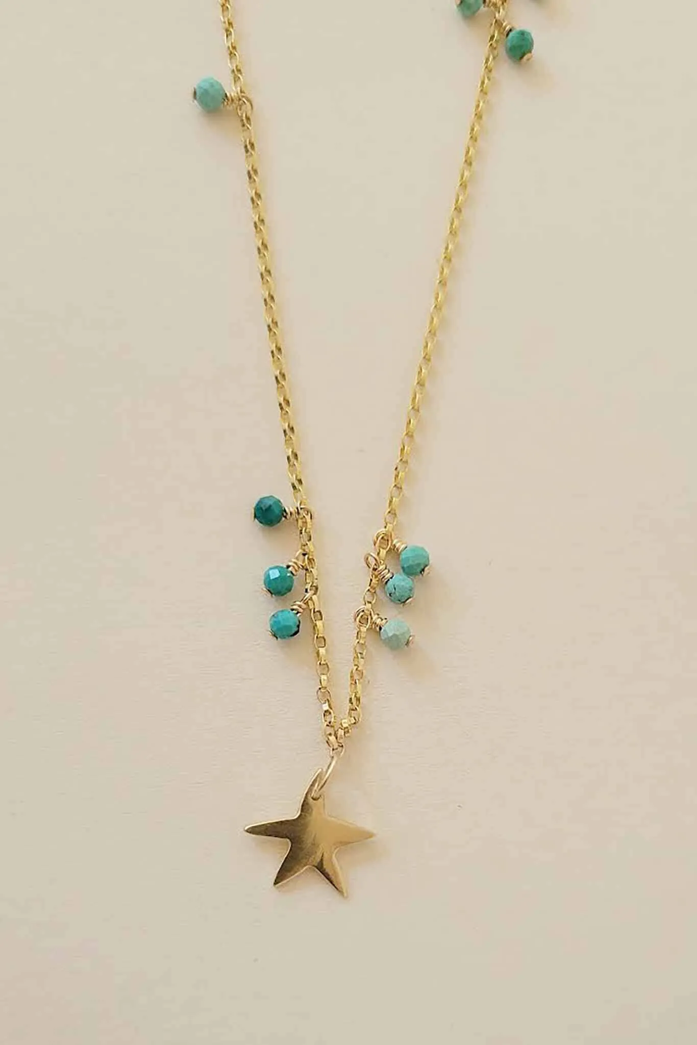 Cobamae Star Charm Necklace - Turquoise