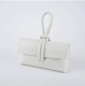 Cream Modern Leather Clutch & Crossbody