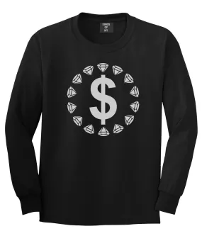 Diamonds Money Sign Logo Long Sleeve T-Shirt