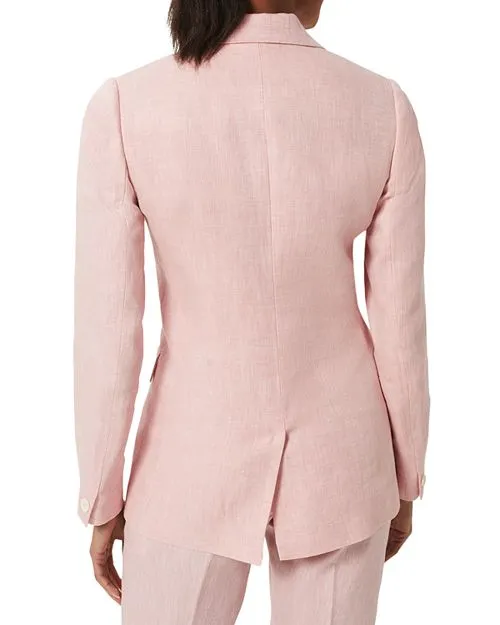 Double-breasted linen jacket Nancy HOBBS LONDON, Pink