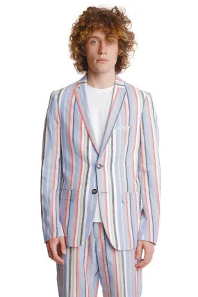 Dover Notch Jacket  - slim - Pink Blue Stripes