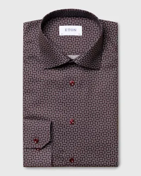 ETON 10000354959 WINE PRINT SLIM SC SHIRT