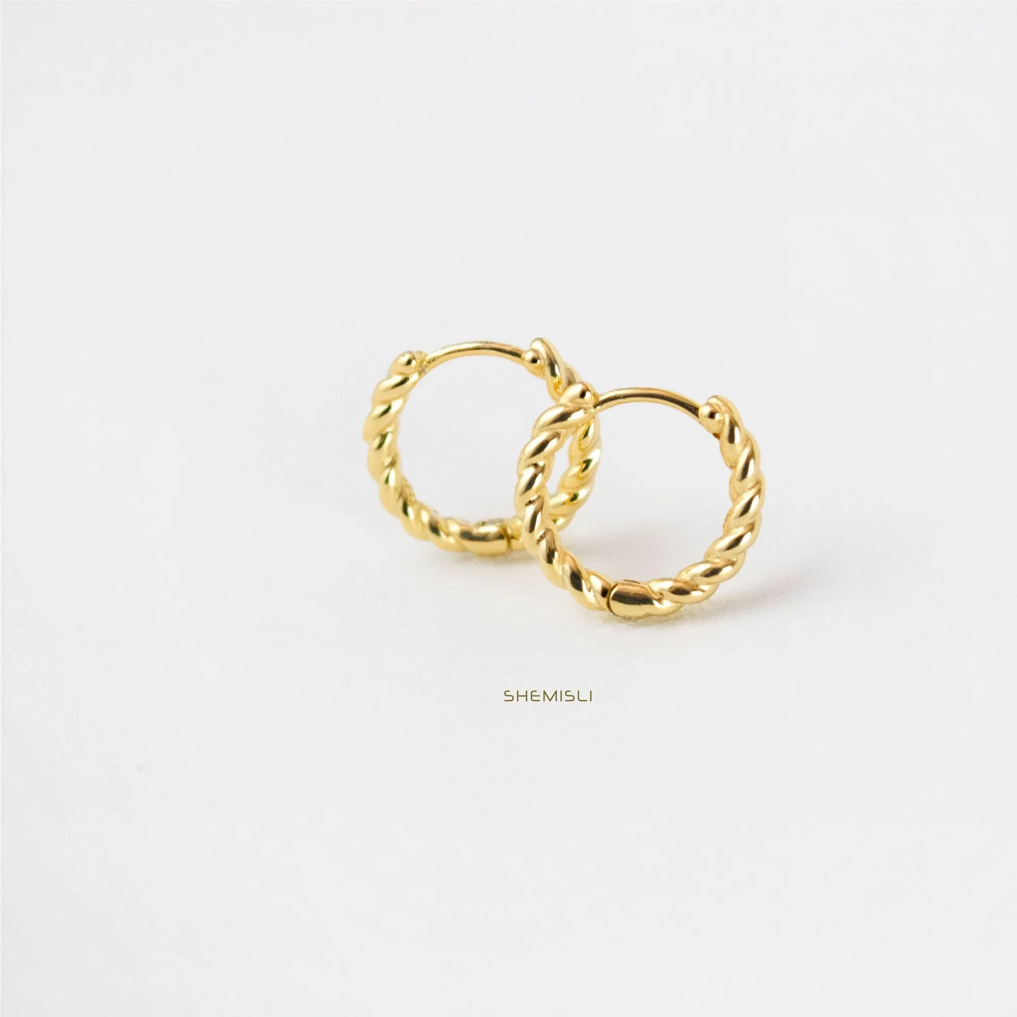 Everyday Hoop Huggies Earrings Stack Set, Unisex, Gold, Silver SHEMISLI SH590, SH034