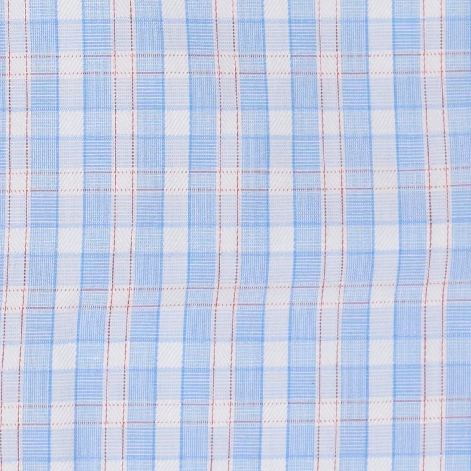 FENICIA Blue Plaid Poplin Cotton Dress Shirt EU 38 NEW US 15