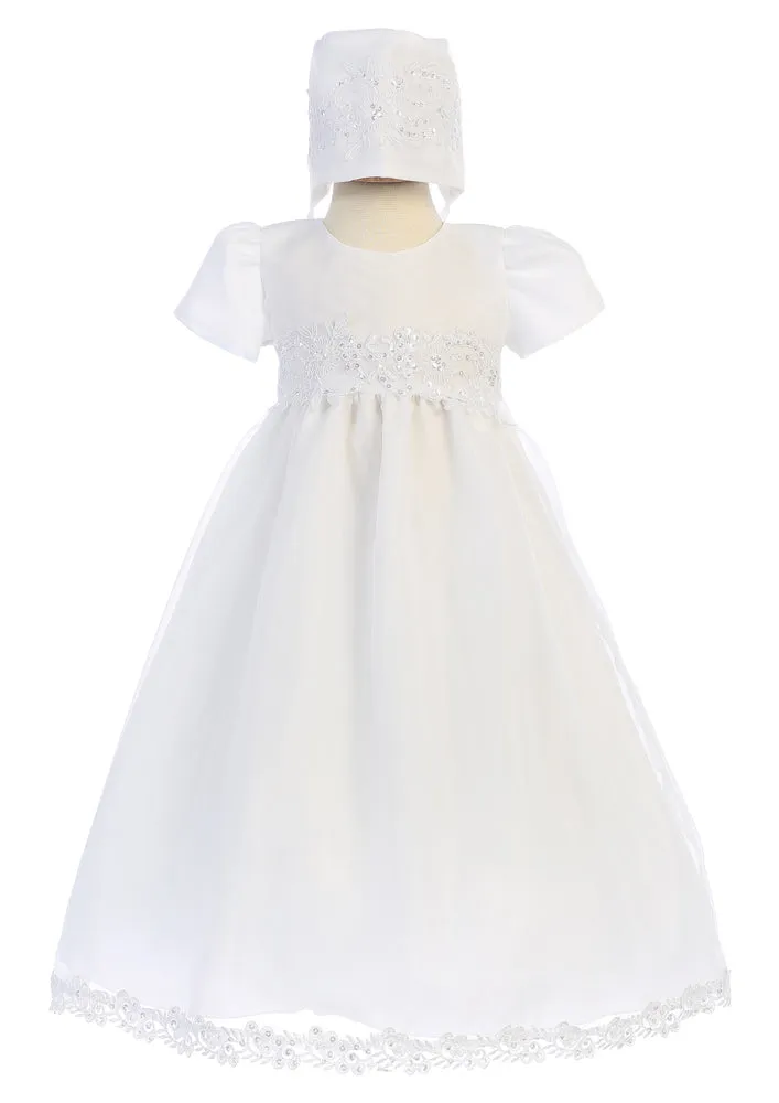 Girls White Christening & Baptism Gown - Audrey