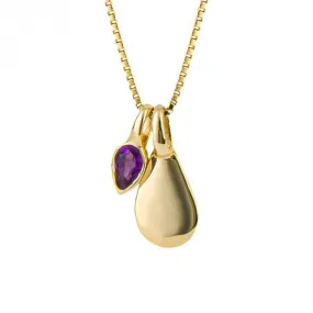 Gold Plated Birthstone February Amethyst Pendant P5180