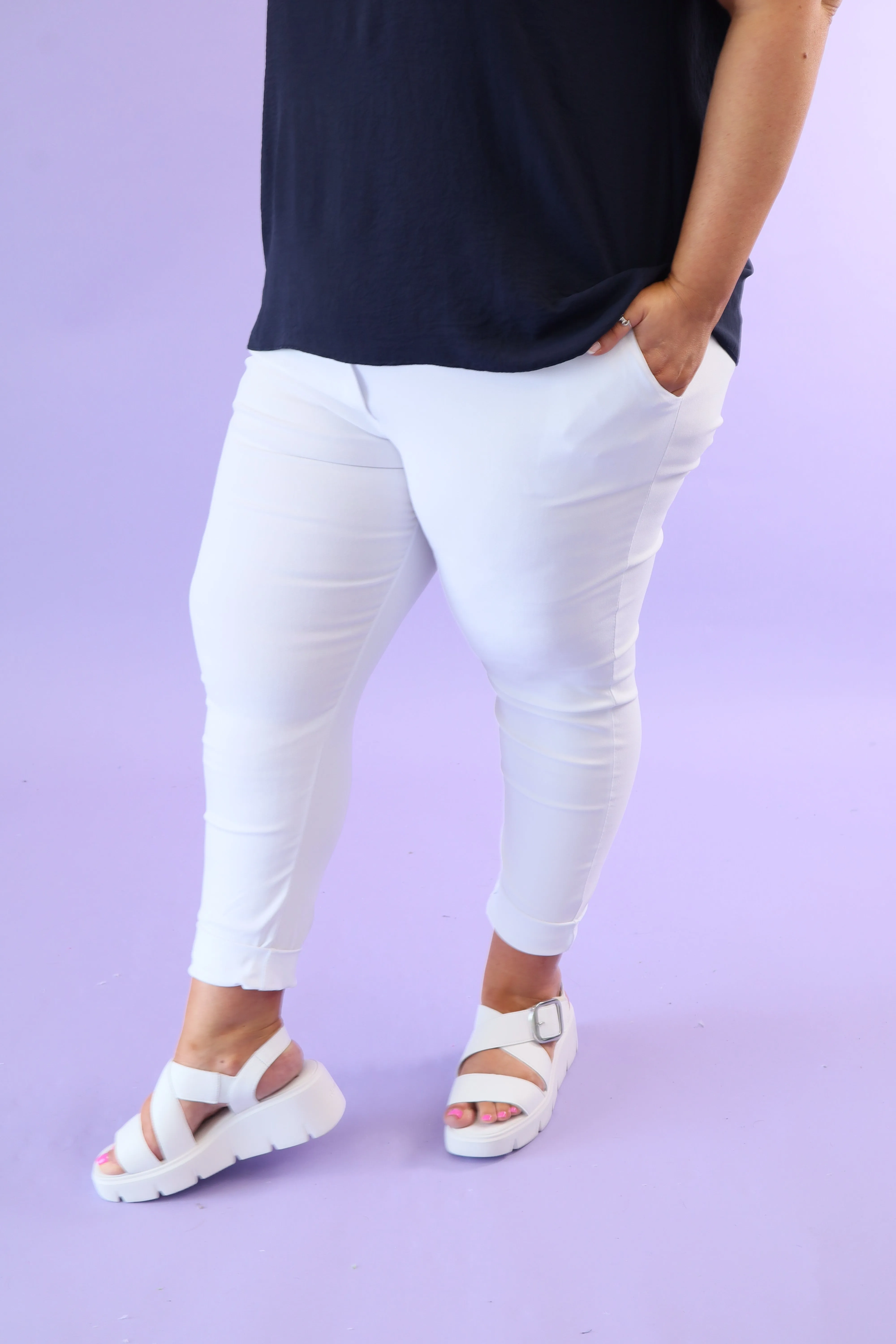 Elegant White Heidi Joggers - Comfortable & Stylish Activewear for Everyday Wear