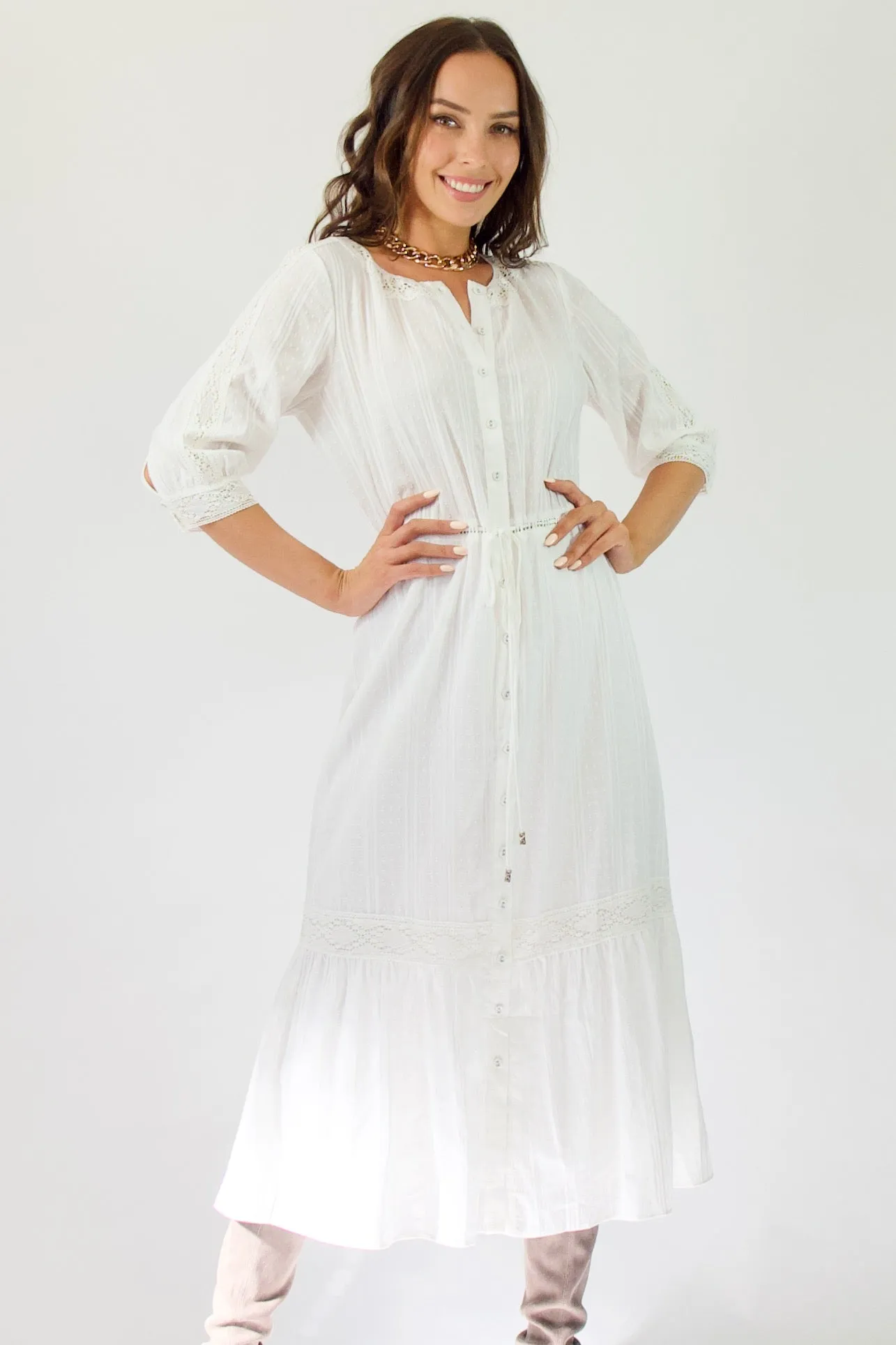 Indra Dress- White lace