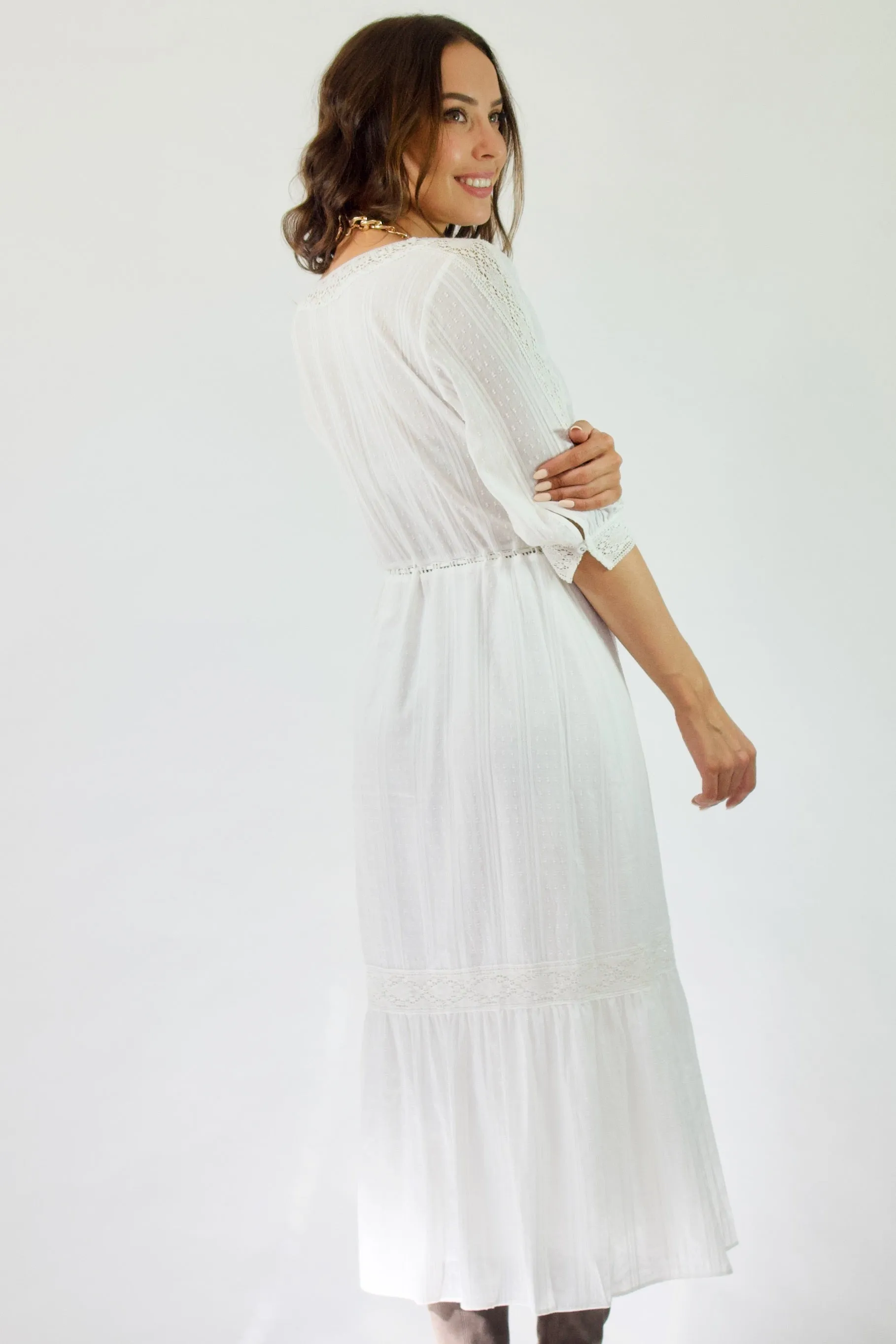 Indra Dress- White lace