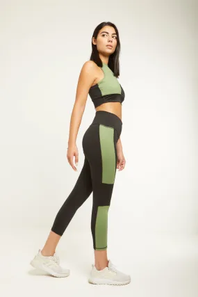 KHAKI SIDE PANEL LEGGINGS