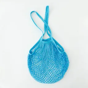 Kuber Industries Grocery Bags | Reusable Storage Bags | Cotton Net Mesh Bags | Ideal for Vegetables & Fruits | Market Bag | Portable Shopping Bag | Handbags for Storage | CMG005-BLU | Blue