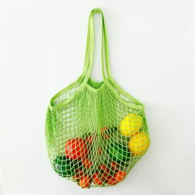 Kuber Industries Pack of 4 Grocery Bags | Reusable Storage Bags | Cotton Net Mesh Bags | Ideal for Vegetables & Fruits | Market Bag | Portable Shopping Bag | Handbags for Storage | CMG005-GRN | Green