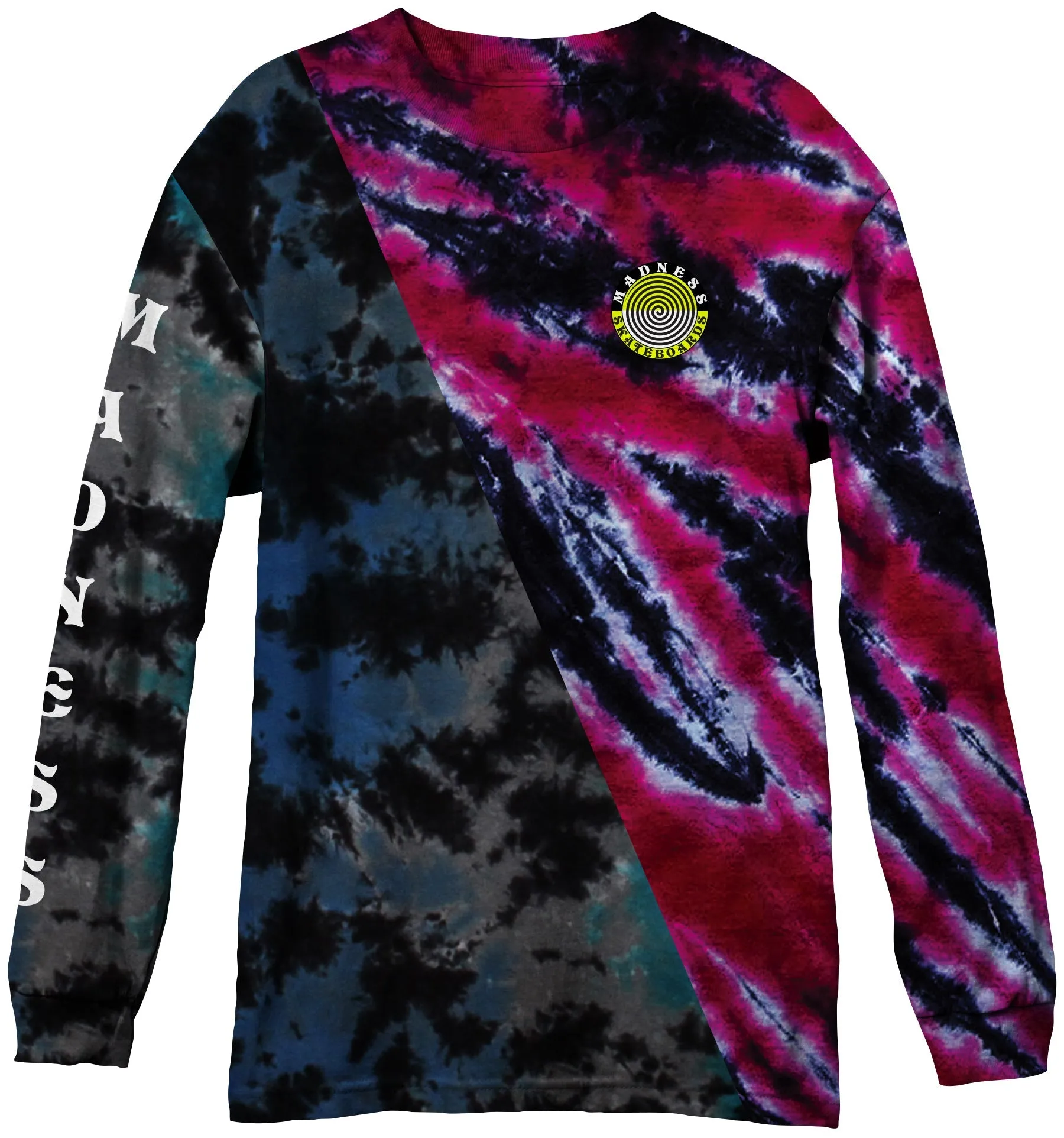 Madness Apparel Tie Dye Split Long Sleeve Tee Shirt