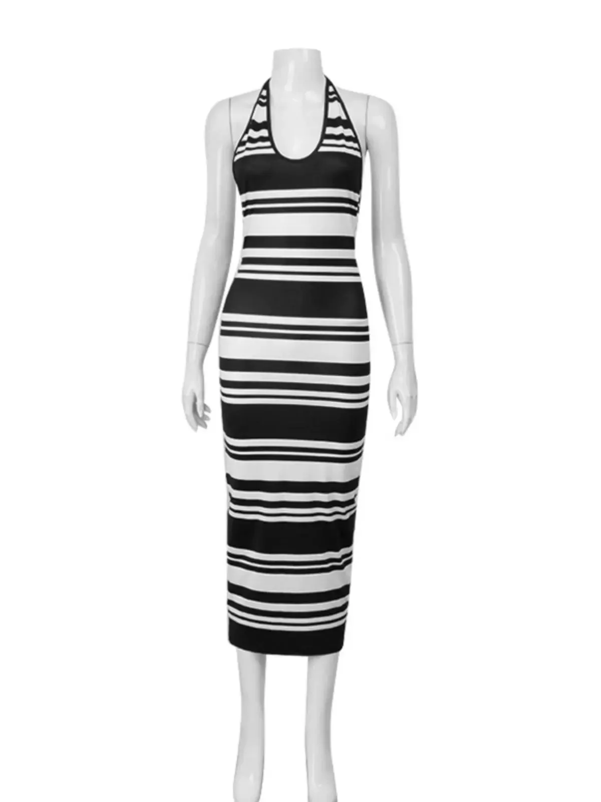 Nishka Striped Knit Midi Dress