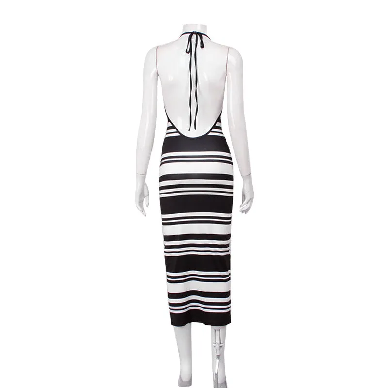 Nishka Striped Knit Midi Dress