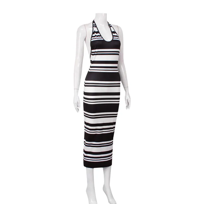 Nishka Striped Knit Midi Dress