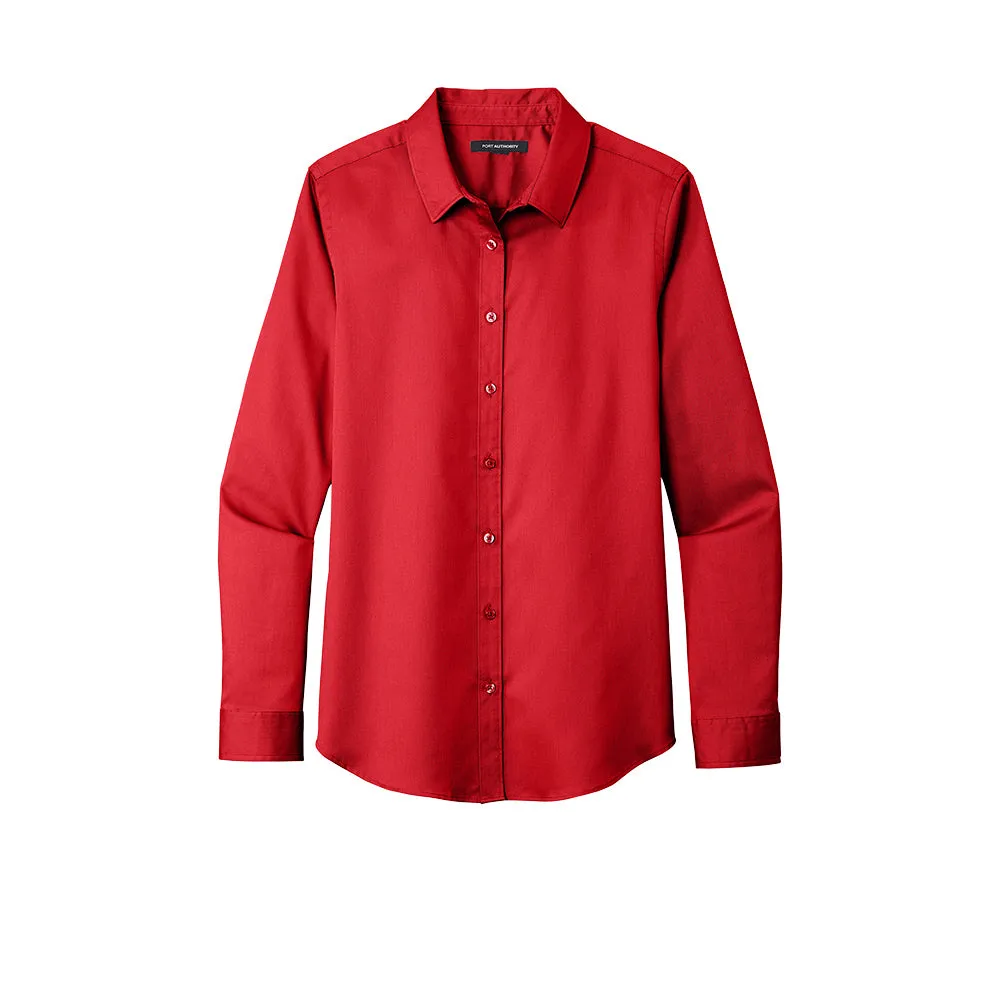 Port Authority® Women's Long Sleeve SuperPro React ™ Twill Shirt - Rich Red