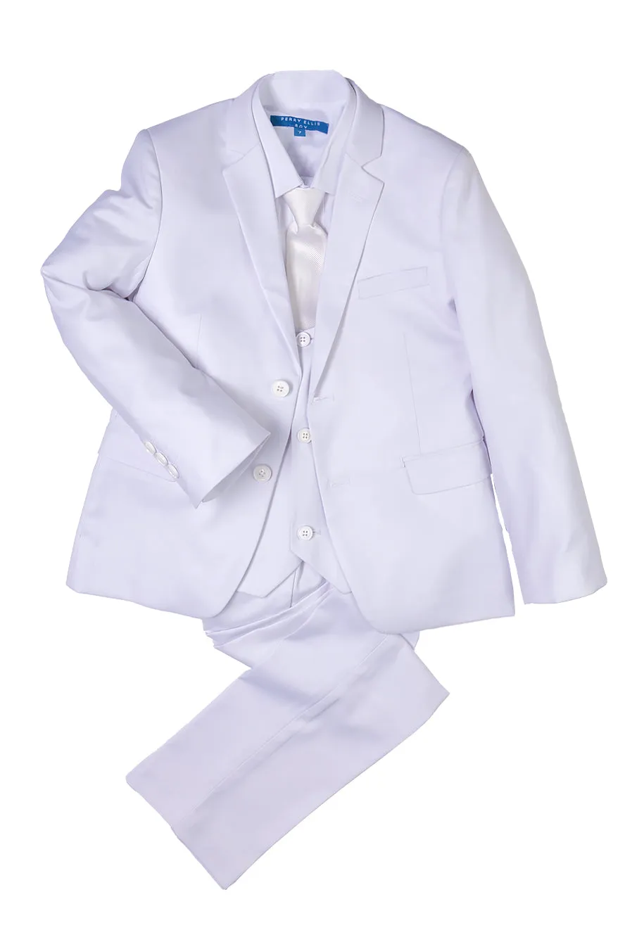 "Noah" Perry Ellis Kids White Suit (5-Piece Set)