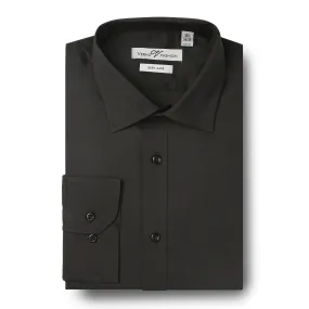 RENOIR Black Slim Fit Cotton Easy Care Dress Shirt SS214