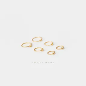 Simple Round Hoop Earrings, Huggies, Unisex, Gold, Silver SHEMISLI - SH219, SH221, SH223