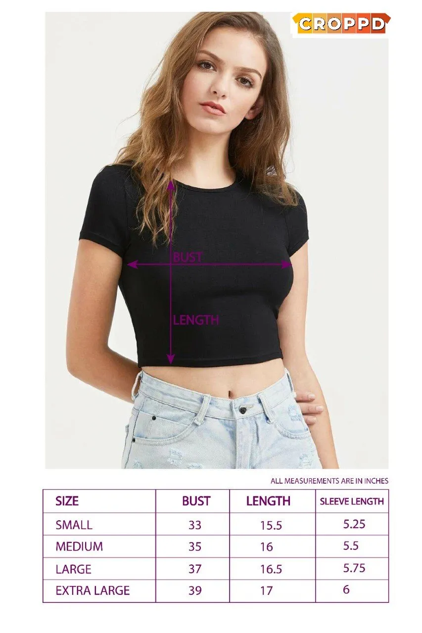 Sound Wave Graphic Printed Purple Crop Top