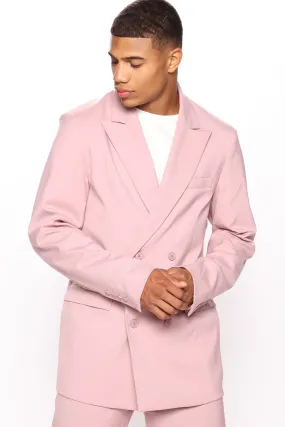 The Modern Stretch Double Breasted Suit Jacket - Mauve