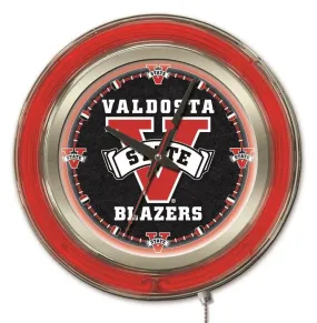 Valdosta State Blazers HBS Neon Red College Battery Powered Wall Clock (15")