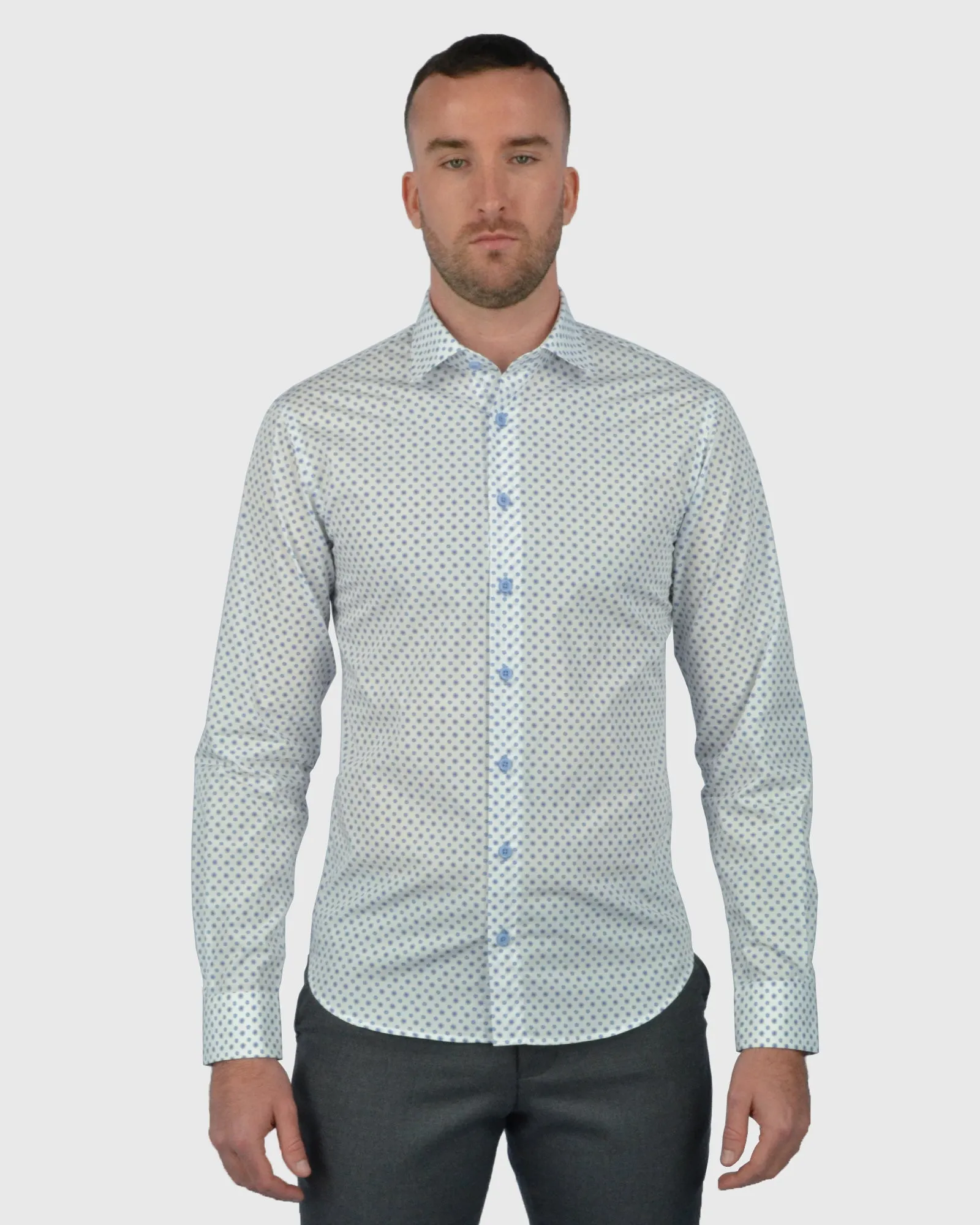 VINCENT & FRANKS S21SSP19061 BLUE PRINT SLIM SC SHIRT