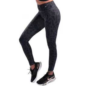 Women's Compression Leggings - Leopard Black